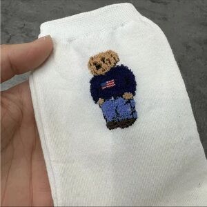 Bear Crew Socks white
